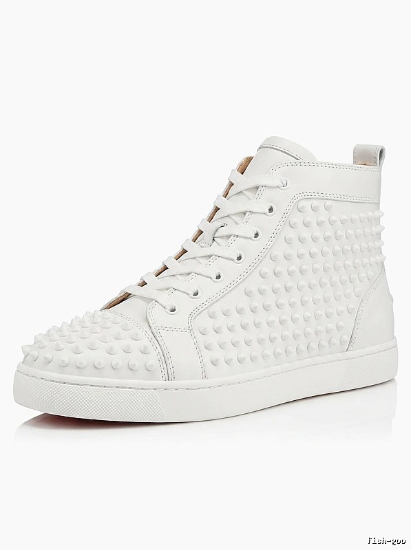 Christian Louboutin rivet trendy and cool white shoes
