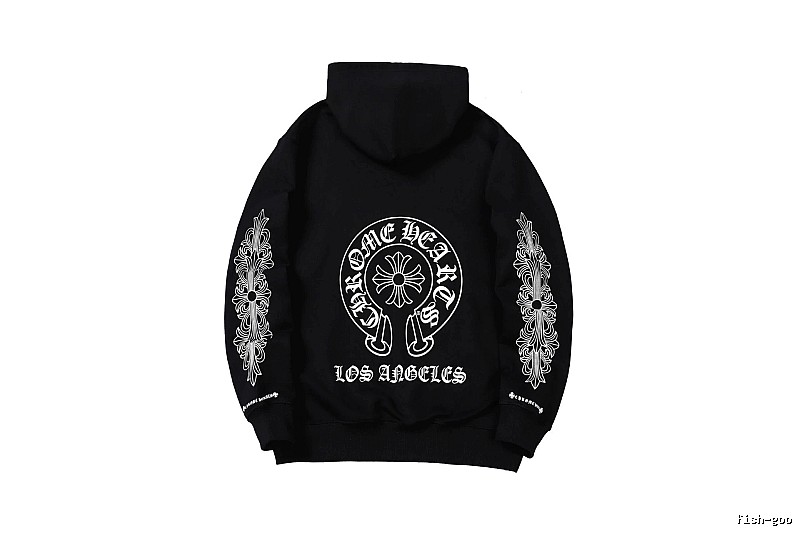 Chrome Hearts 2088-26 Black Cross Graphic Hoodie Streetwear Look