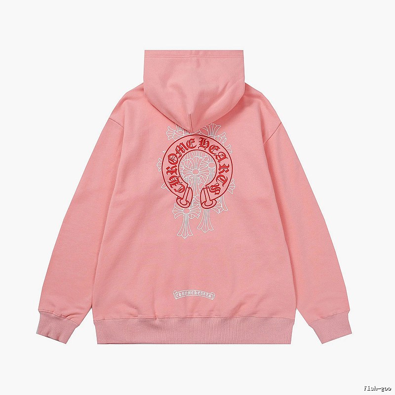 Chrome Hearts 2089-39 Pink Red Cross Graphic Hoodie Travel Pack