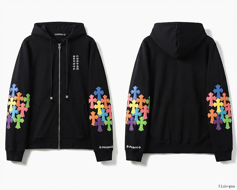 Chrome Hearts Colorful Cross Style Black Sweatshirt