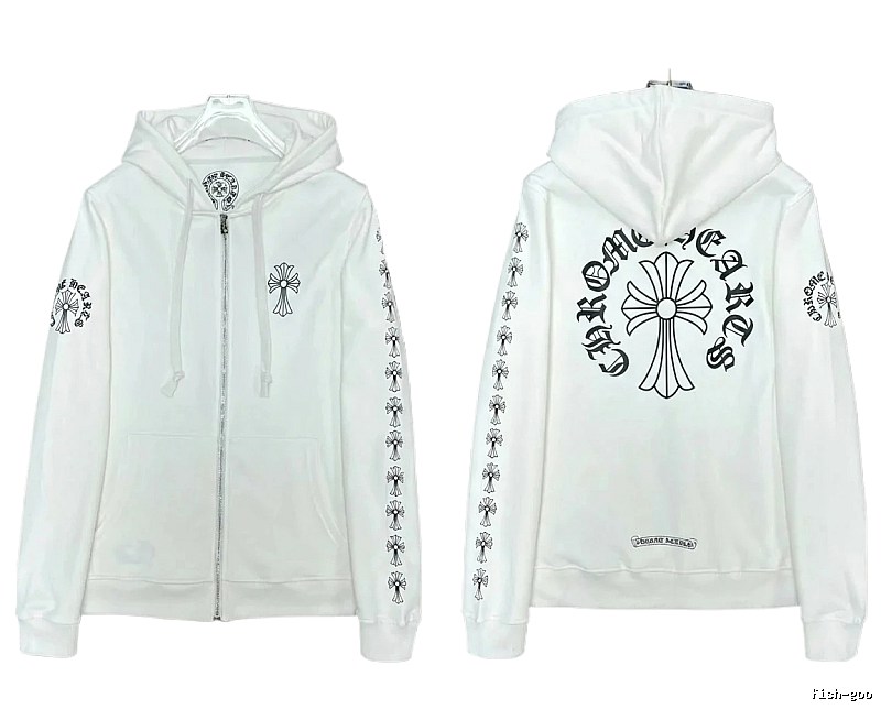 Chrome Hearts Cross Cool Style White Hoodie