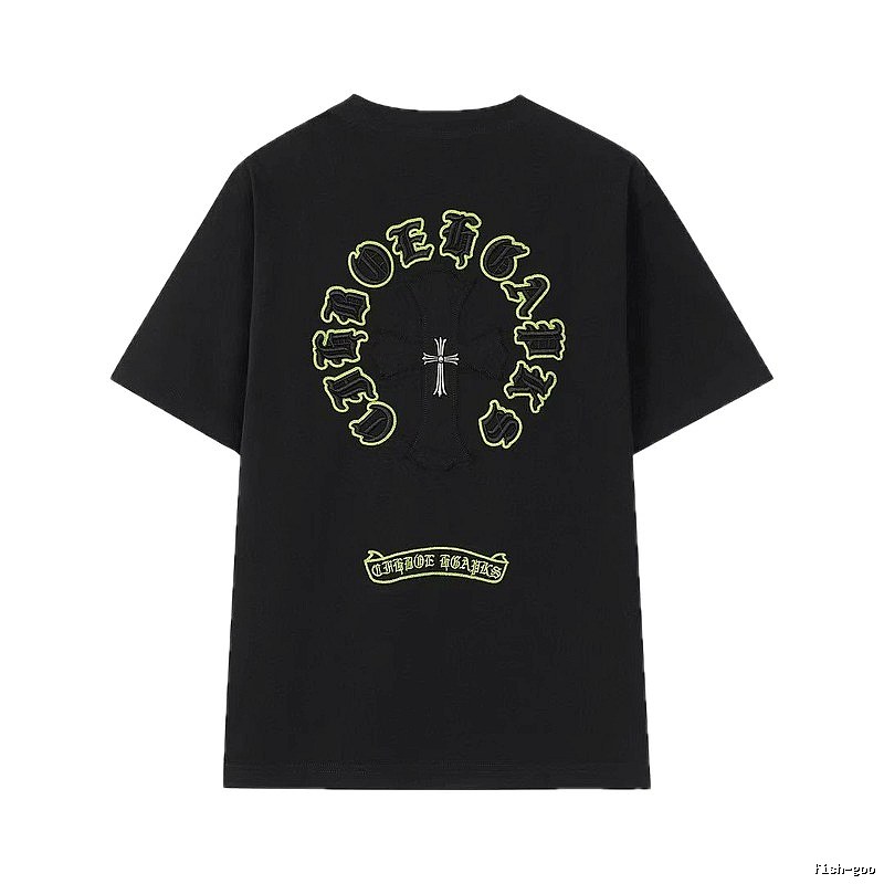 Chrome Hearts Cross Embroidered Street Style Black T-Shirt