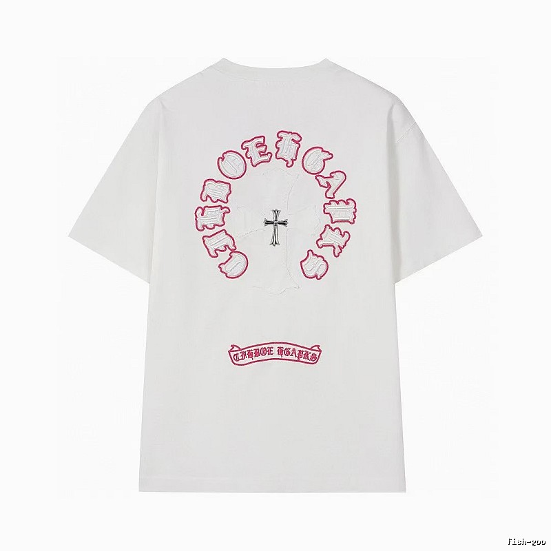 Chrome Hearts Cross Embroidered Street Style White T-Shirt