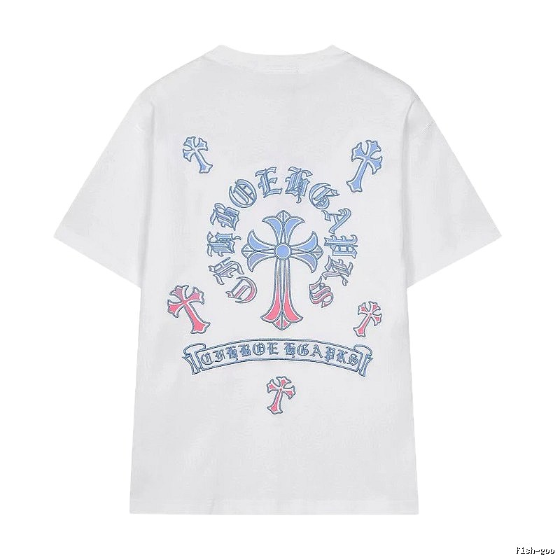 Chrome Hearts Cross Print Trendy Street Style White Short-sleeve T-shirt
