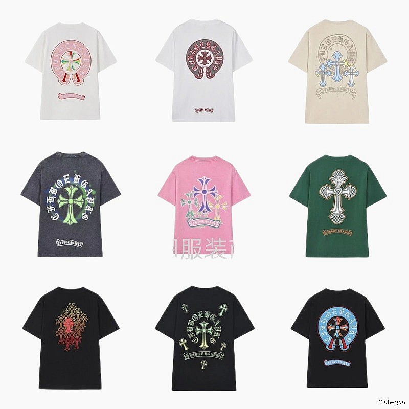 Chrome Hearts Cross Street Style Multi-color Short-sleeve T-shirt