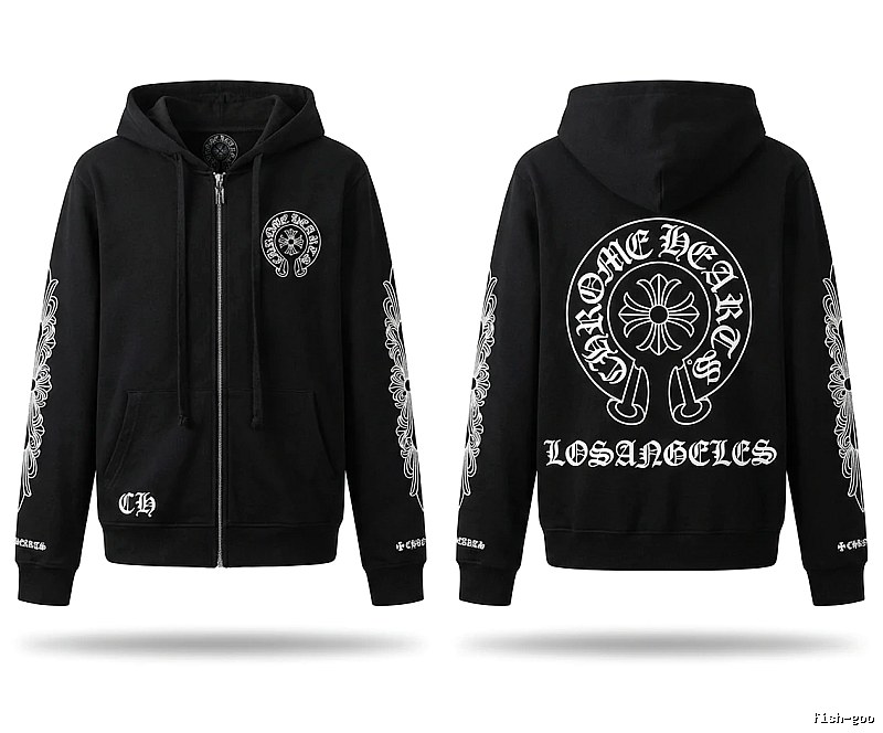 Chrome Hearts dark style black cardigan
