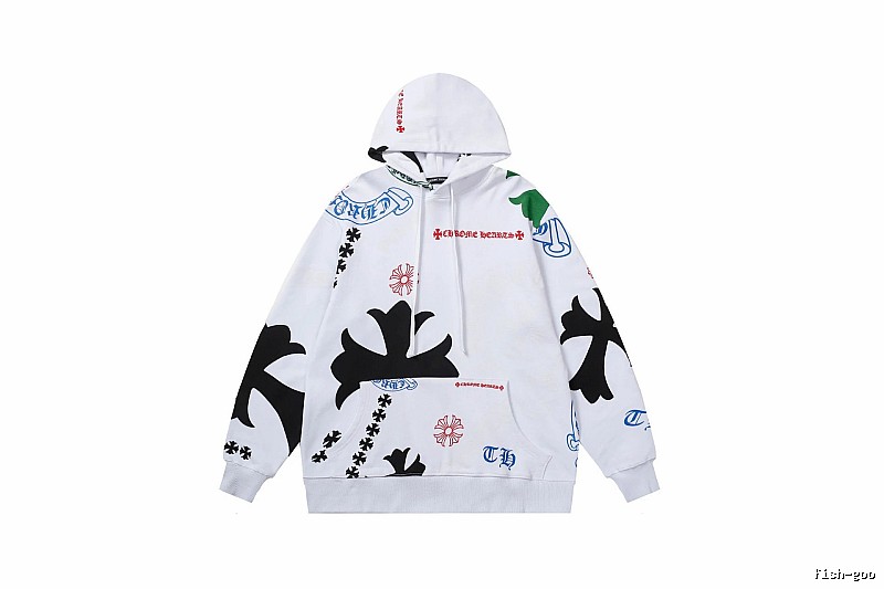 Chrome Hearts Gift Ready Cross graphic hoodie Black Blue Cross with Fresh Pattern