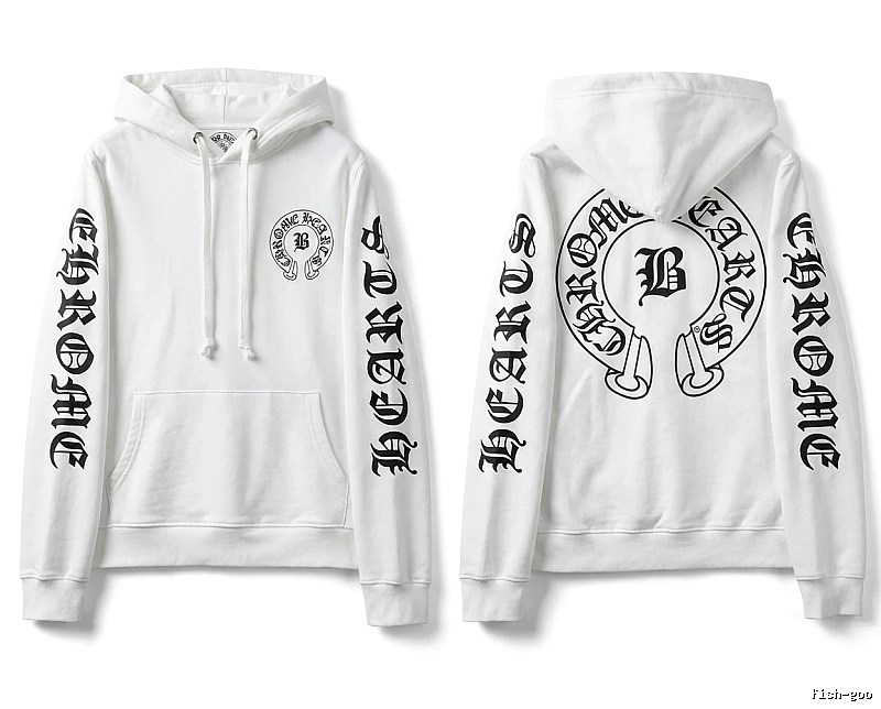 Chrome Hearts Gothic-style white hoodie