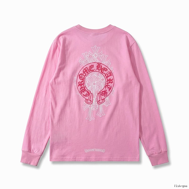 Chrome Hearts Printed Fashionable Pink Long-sleeved Shirt