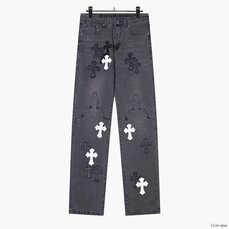 Chrome Hearts Relaxed Graphic jeans Light Denim Jeans with Designer-Inspired Detail