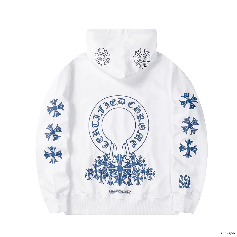 Chrome Hearts Sport Cross graphic hoodie Black Blue Cross for Collection Drops
