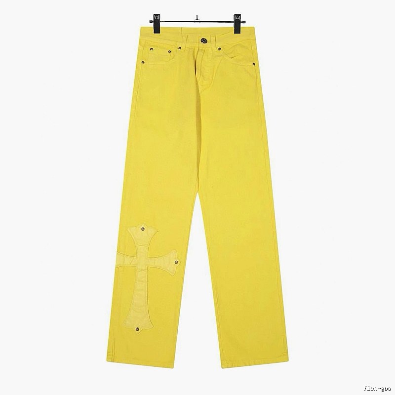 Chrome Hearts Streetwear Graphic jeans Light Denim Jeans with Logo Accent