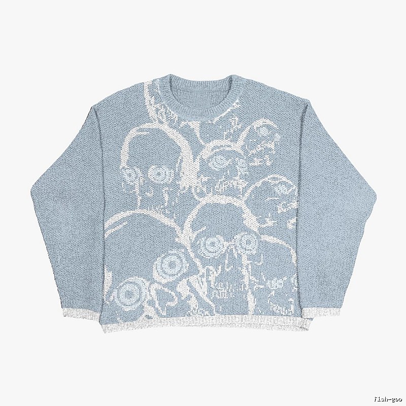 Classic Anime graphic sweater Black Knit Top with Travel-Friendly Style