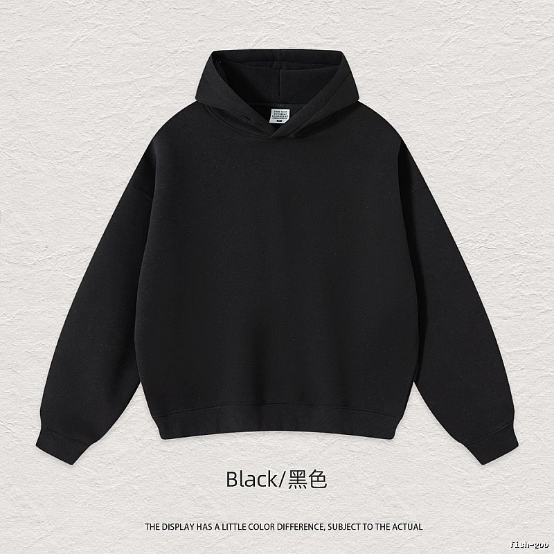 Classic Blank pullover hoodie Black Minimal A for Daily Styling