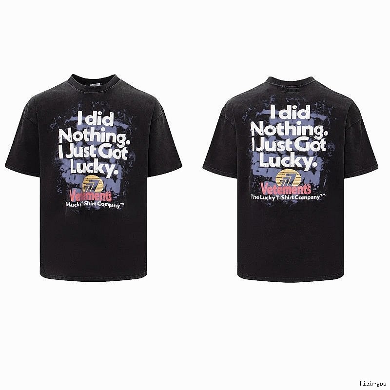 Classic Statement graphic T-shirt Black Colorful Lucky for Daily Styling