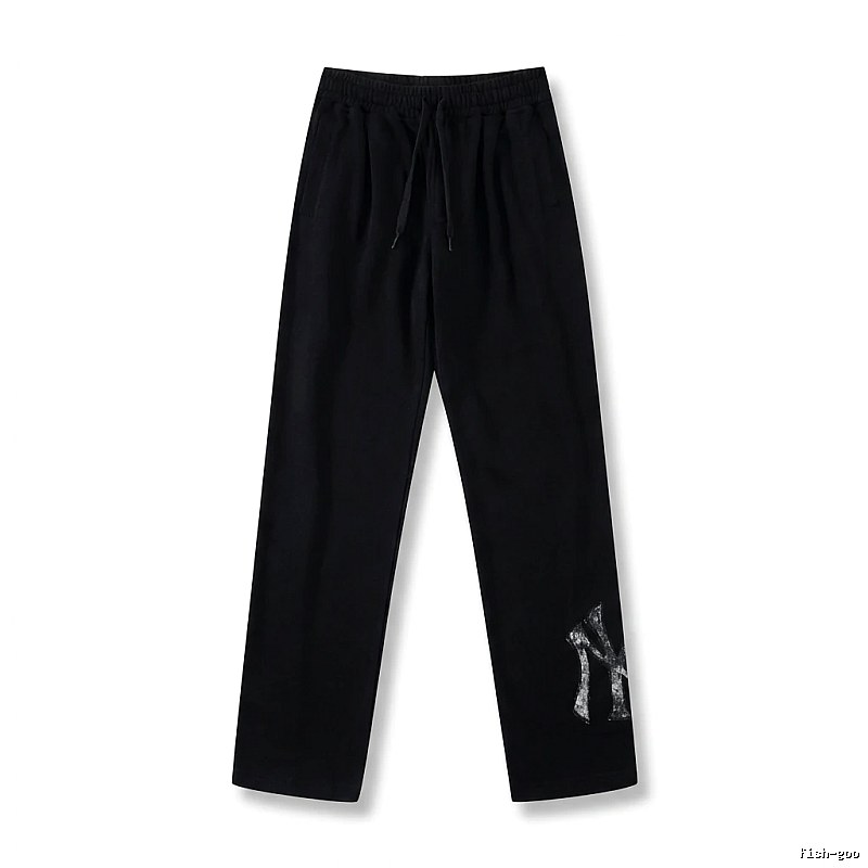Classic trendy brand black trousers of MLB