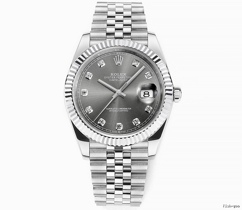 Collector Rolex Datejust Automatic Watch with gray diamond-marker dial