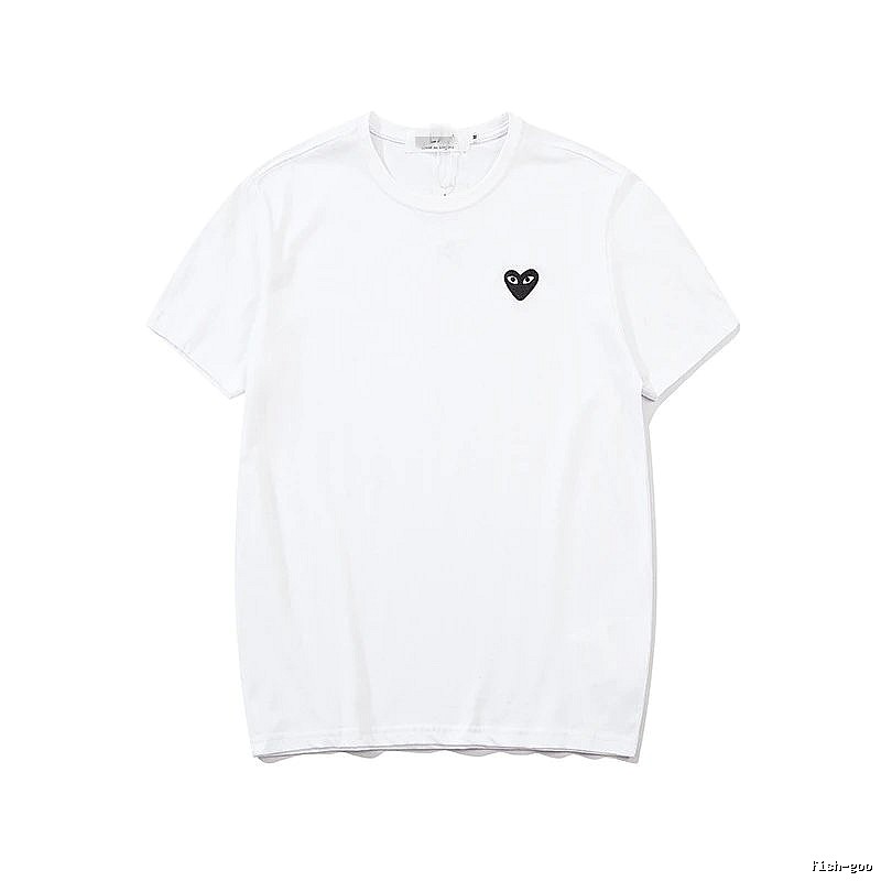 Comme des Garcons PLAY 2021-95 White Style 2195 Heart Logo T-Shirt Layered Outfit