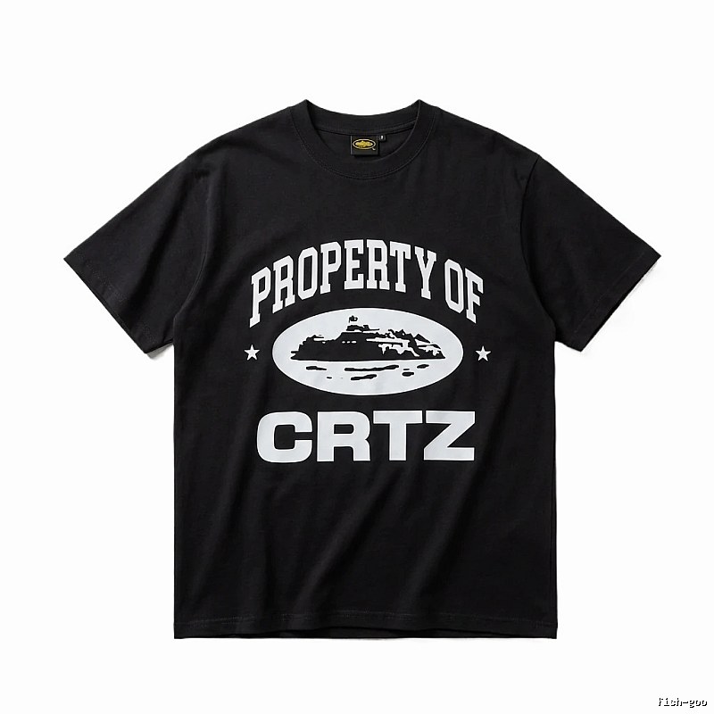 Corteiz black and white minimalist style T-shirt