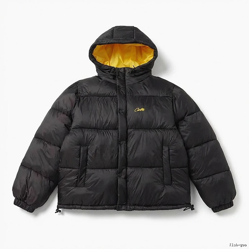 Corteiz black and yellow color - blocking down jacket