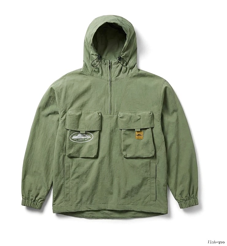 Corteiz military - style olive - green workwear jacket