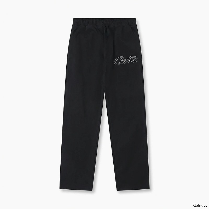 Corteiz minimalist style black long trousers