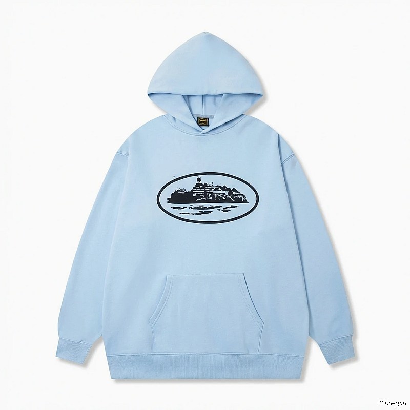 Corteiz Print Minimalist Light Blue Hoodie