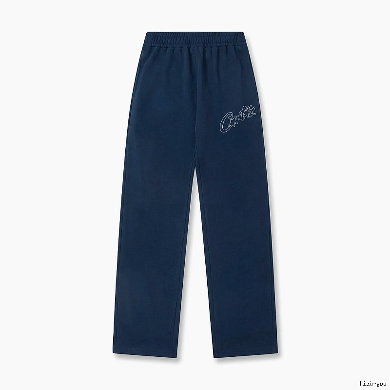 Corteiz simple style dark blue trousers