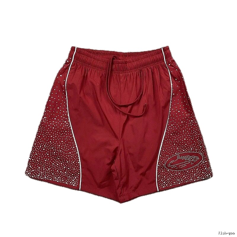 Corteiz Starry Street Style Burgundy Shorts