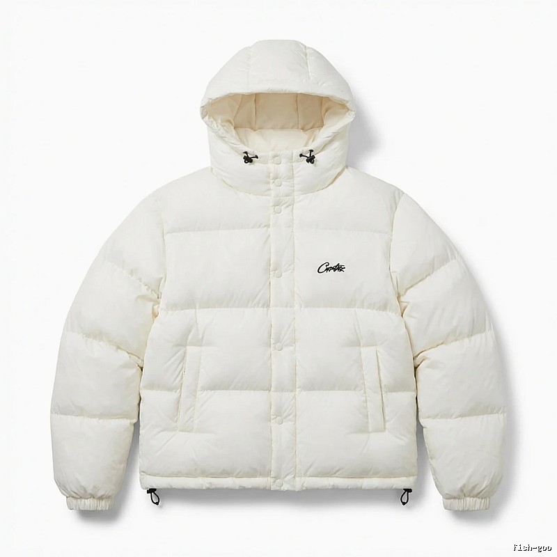 Corteiz trendy brand simple style white cotton-padded coat