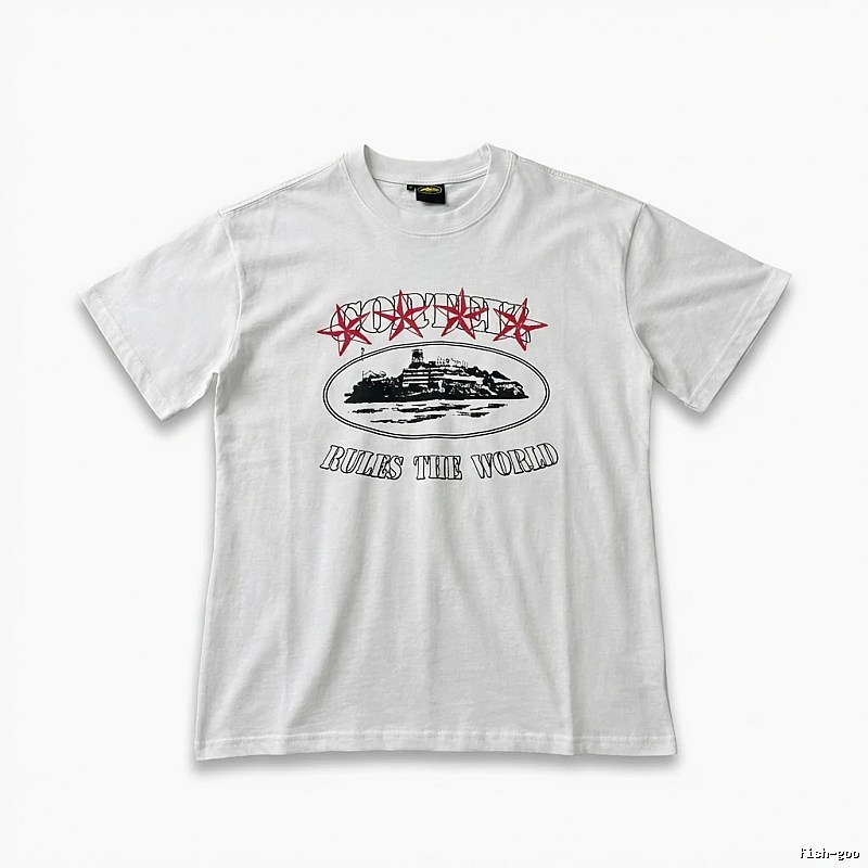 Corteiz trendy style white T-shirt