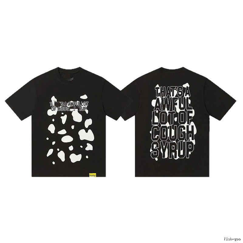 COUGH SYRUP Printed Street Style Black Short Sleeve T-shirt