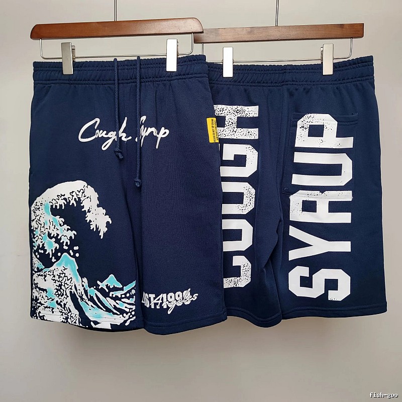COUGH SYRUP Ukiyo-e Street Style Navy Shorts