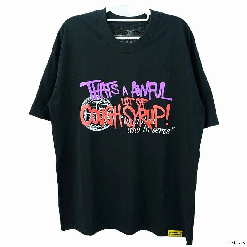 CoughSyrup Graffiti Street Style Black T-shirt