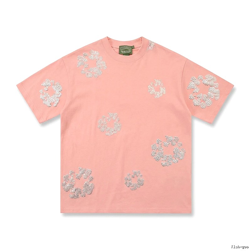 DENIM TEARS Pink Trendy Short-sleeve