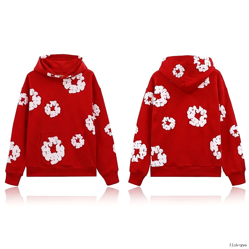 DENIM TEARS Print Retro Red Sweatshirt