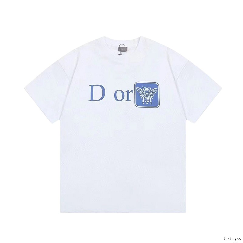 Dior Bee Print Casual Style White T-Shirt