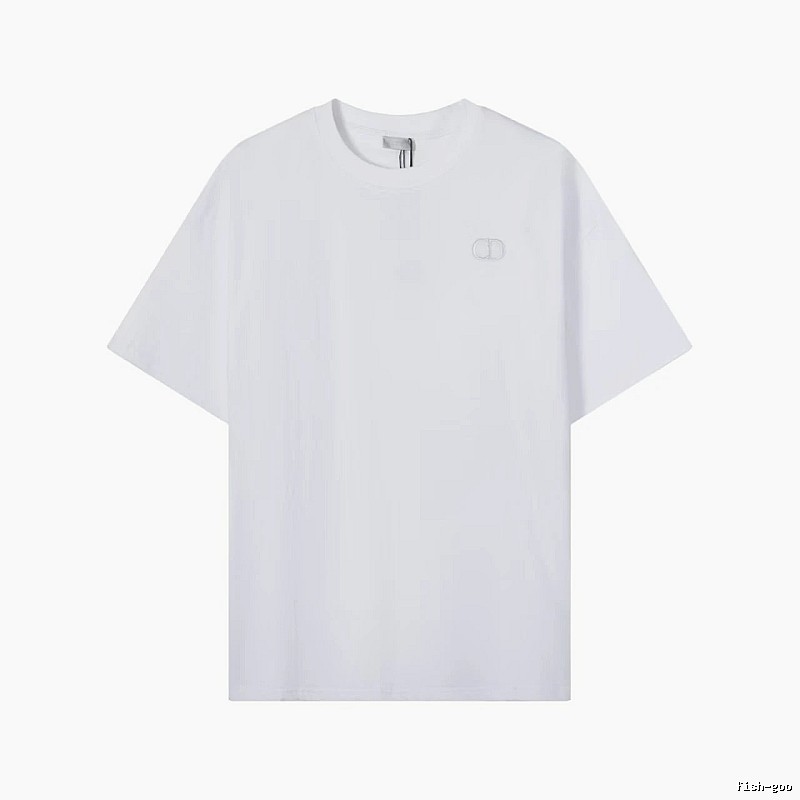 Dior CD Embroidered Minimalist Style White T-Shirt