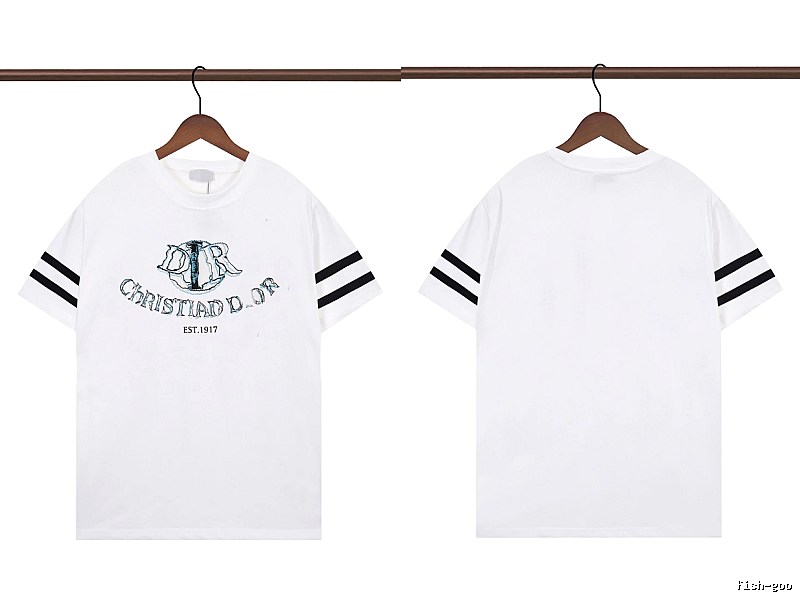 Dior Embroidered Collection Vintage Style White Short-sleeve T-shirt