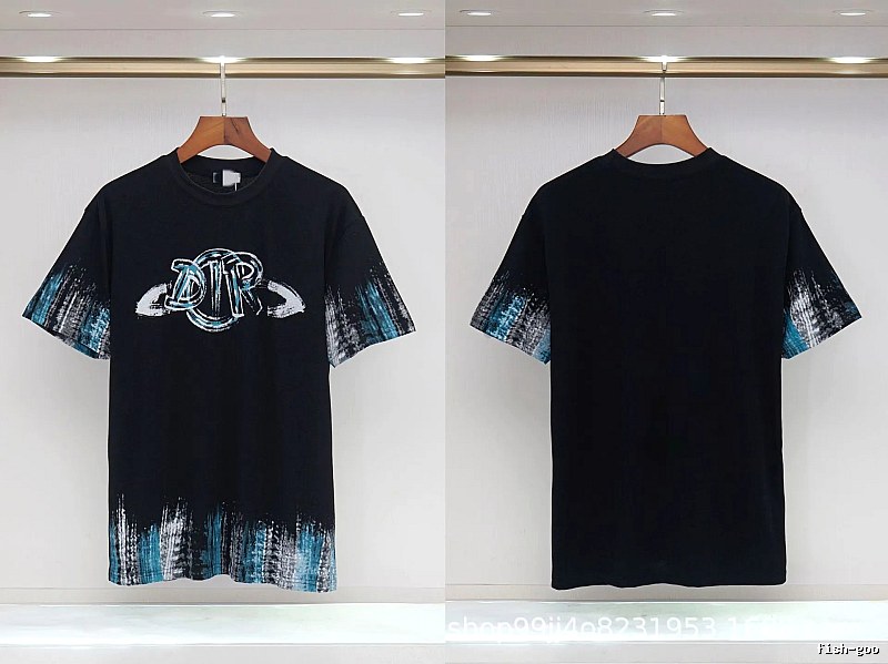Dior Graffiti Cool Trendy Black Short-sleeve T-shirt