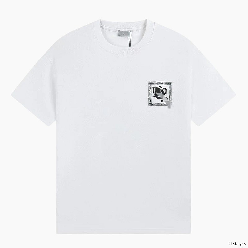 Dior Graffiti Print Minimalist Style White Short-sleeve T-shirt