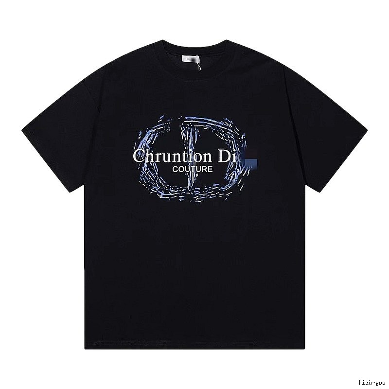 Dior Haute Couture Graffiti-style Black Short-sleeve T-shirt