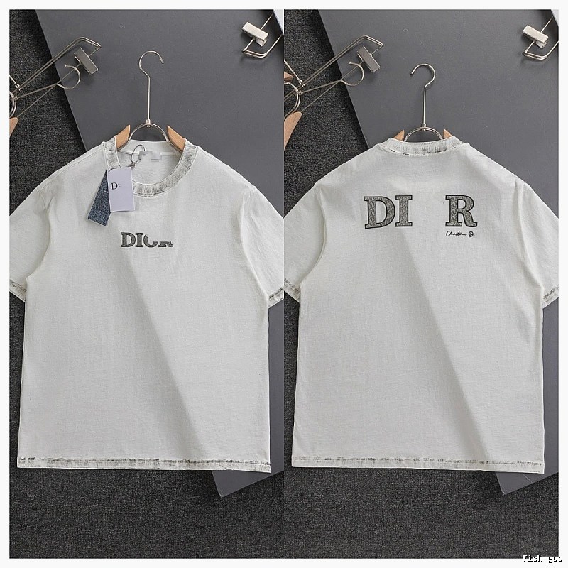 Dior Letter Print Vintage White T-shirt