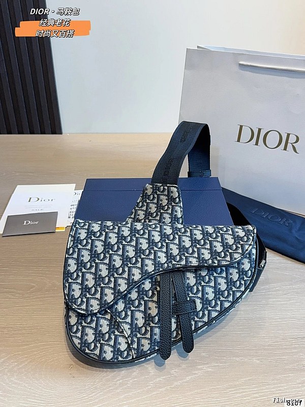 Dior Oblique saddle bag Blue