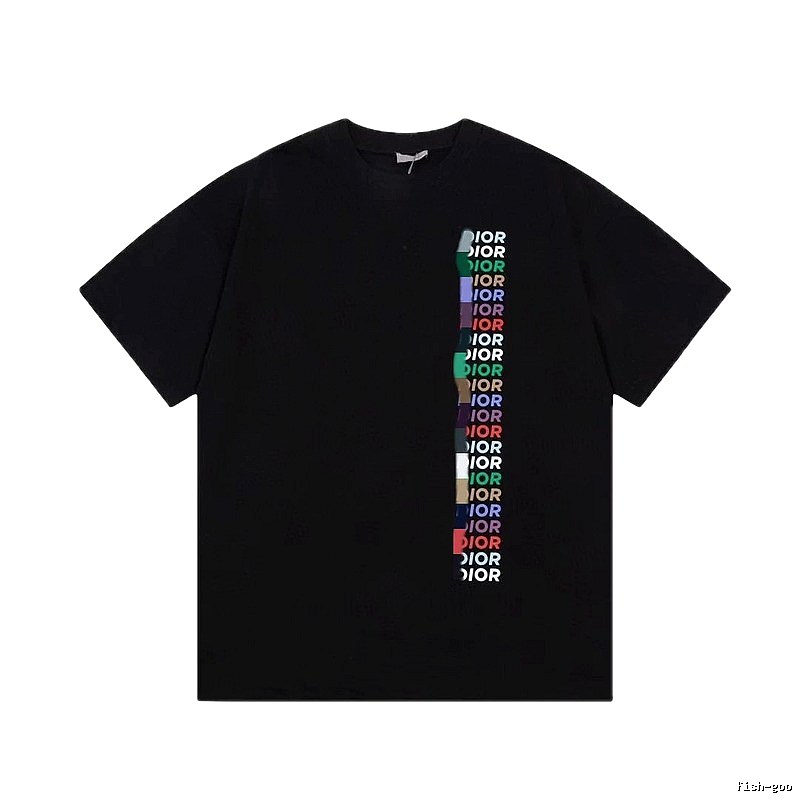Dior Trendy Black T-Shirt with Colorful Letters