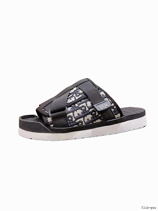Dior Vintage Monogram Black and White Slide Sandals
