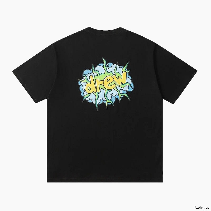 DREW Explosion Print Street Style Black Short-sleeve T-shirt