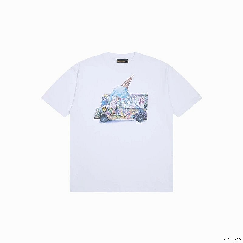 DREW Graffiti Ice Cream Truck Street Style White T-shirt