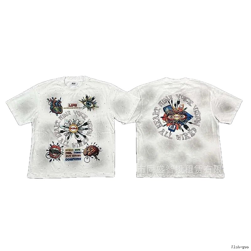 DUAA Organ Print Street Style White T-shirt
