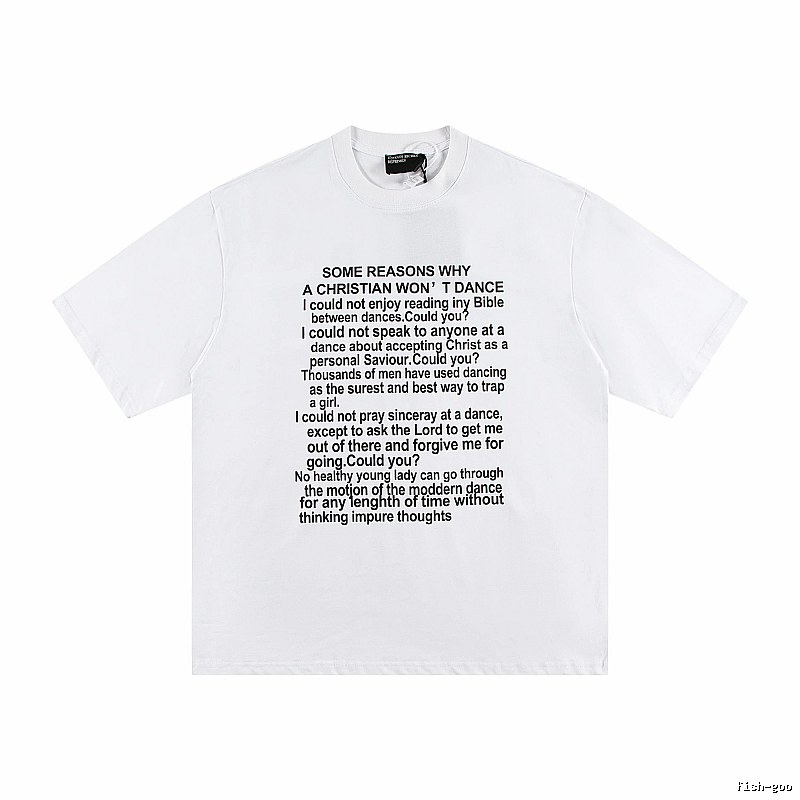 ERD Slogan Print Street Style White T-Shirt